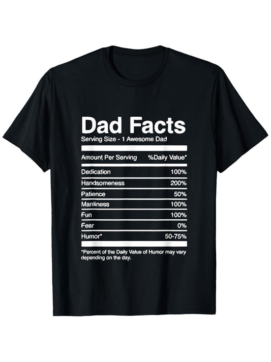 Funny Dad Facts T-Shirt – 100% Cotton Gift for Him